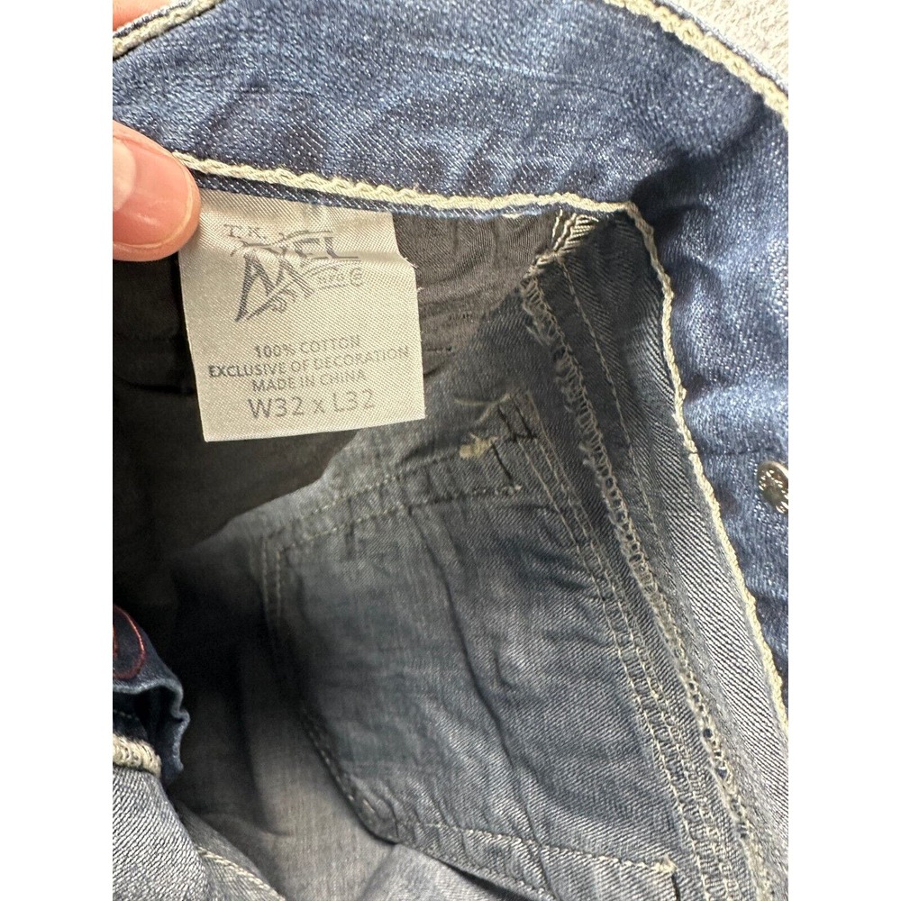 T.K. Axel Jeans Mens 32X32 Treadwell Blue Distressed Relaxed Straight Denim Pant - Picture 6 of 10